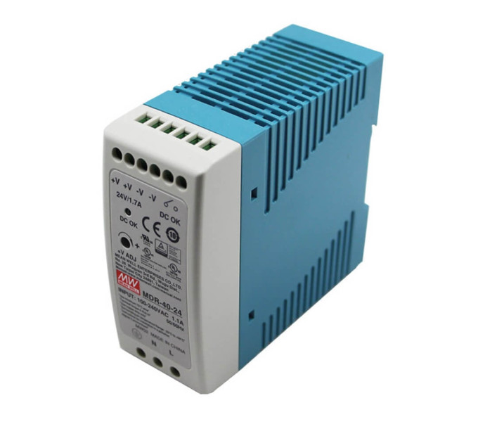 Блок питания MDR-40-24 Mean Well на DIN-рейке Блок питания MDR-40-24 Mean Well на DIN-рейке
