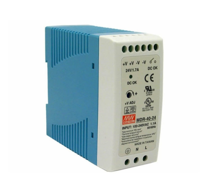 Блок питания MDR-40-24 Mean Well на DIN-рейке