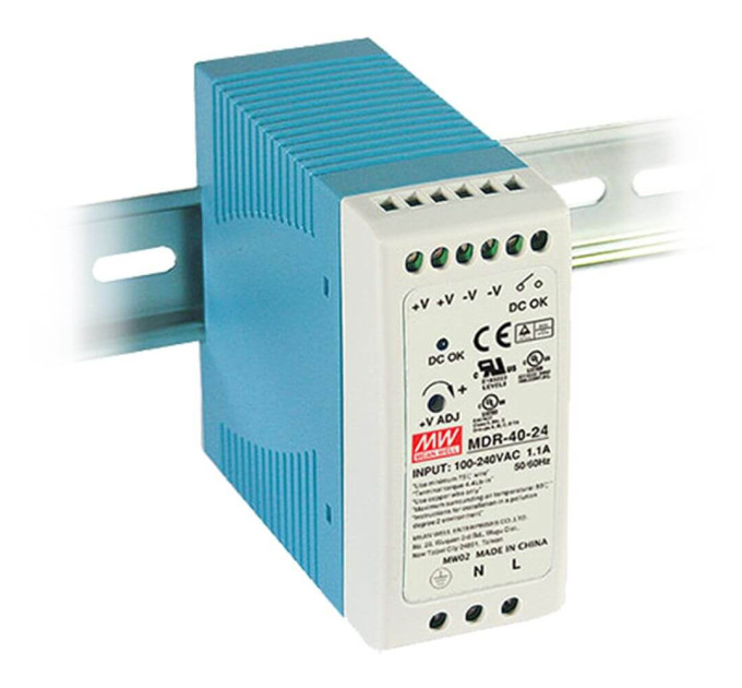 Блок питания MDR-40-24 Mean Well на DIN-рейке