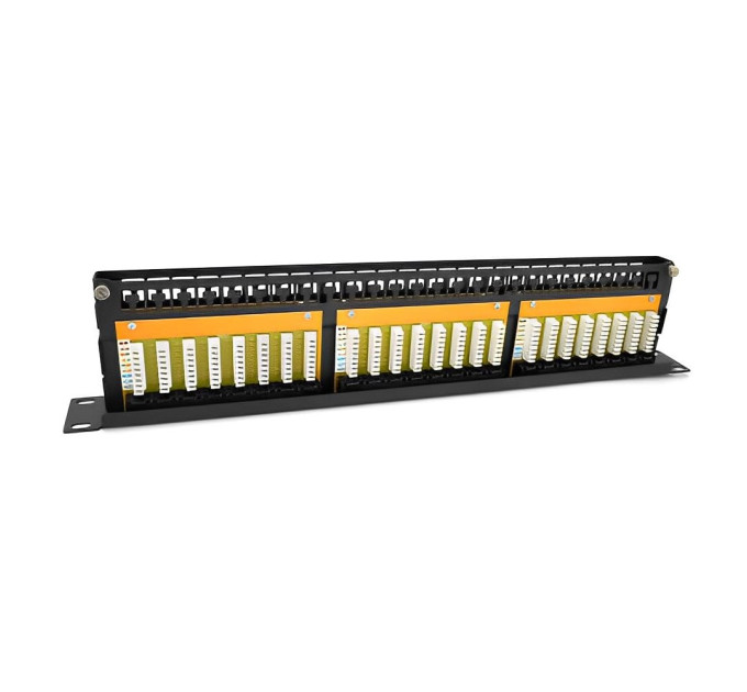 Патч-панель Ritar 48 портов UTP DUAL кат 5E 19" 1U неэкранированная черная