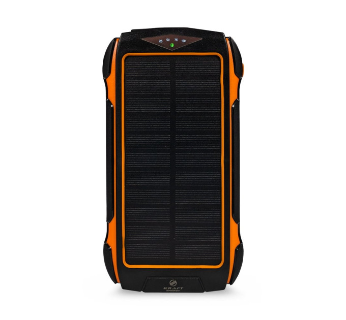 Повербанк з сонячною панеллю 20000mAh Power Bank Kraft KPB-U1820WCS Orange бездротова зарядка