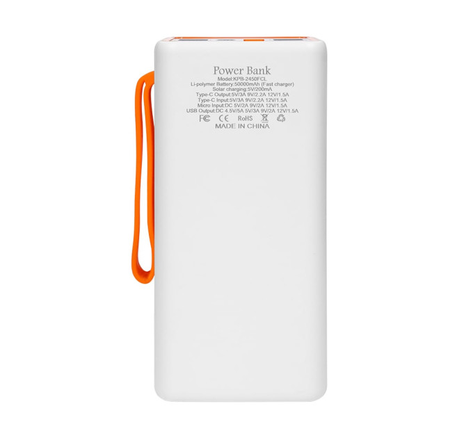 Повербанк 50000mAh Power Bank Kraft KPB-2450FCL White 22.5W QC3.0 LED-фонарь
