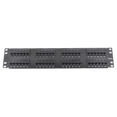 Патч-панель PiPo 48 портов UTP DUAL кат 5E 19" 2U неэкранированная черная Q20