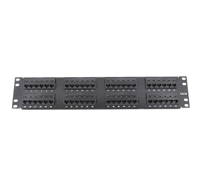 Патч-панель PiPo 48 портов UTP DUAL кат 5E 19" 2U неэкранированная черная Q20 Патч-панель PiPo 48 портов UTP DUAL кат 5E 19" 2U неэкранированная черная Q20