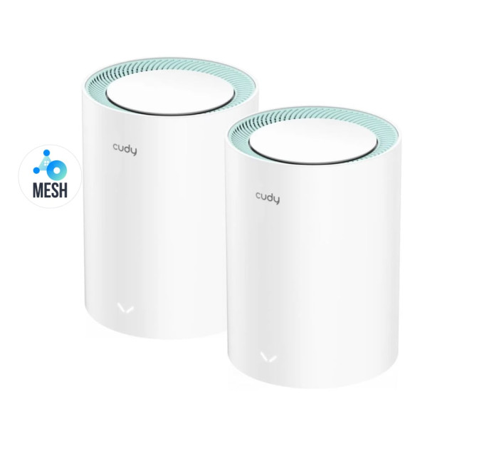 Маршрутизатор WiFi Mesh-система WiFi 5 Cudy M1300 (2-Pack) 2 штуки дводіапазонні гігабітні AC1200 Маршрутизатор WiFi Mesh-система WiFi 5 Cudy M1300 (2-Pack) 2 штуки дводіапазонні гігабітні AC1200