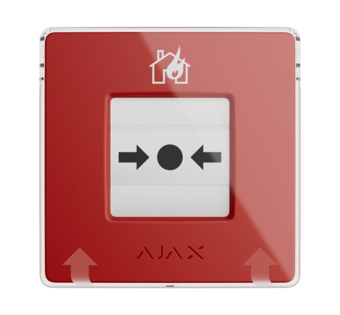 Бездротова кнопка для активації пожежної тривоги вручну Ajax ManualCallPoint Red Jeweller