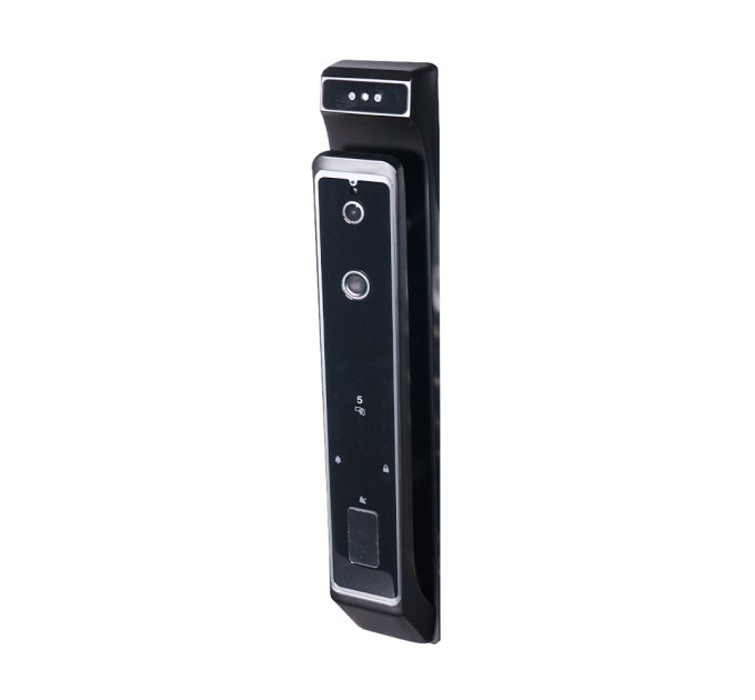 Замок біометричний автономний Trinix TRL-8801BTV Black з Bluetooth, розпізнаванням облич, зчитувачем відбитків пальців і карт Mifare