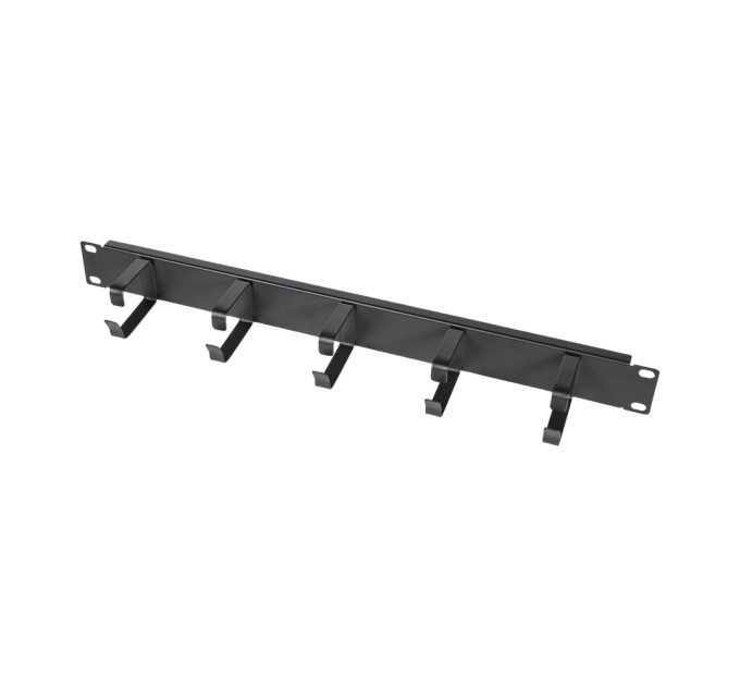 Кабельний організатор Trinix TRX-1U/CM-5R Black металевий на 5 кілець для комутаційної шафи 19"