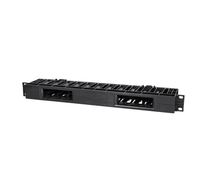 Кабельний організатор Trinix TRX-1U/CM-HP Black horizontal горизонтальний пластиковий на 12 портів для комутаційної шафи 19"