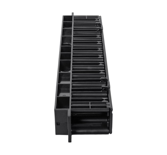 Кабельний організатор Trinix TRX-1U/CM-HP Black horizontal горизонтальний пластиковий на 12 портів для комутаційної шафи 19"