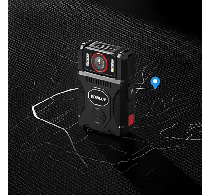 Нагрудный видеорегистратор Boblov M7 PRO 4K 128GB GPS