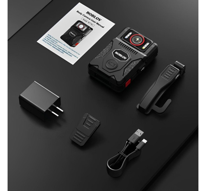 Нагрудный видеорегистратор Boblov M7 PRO 4K 128GB GPS