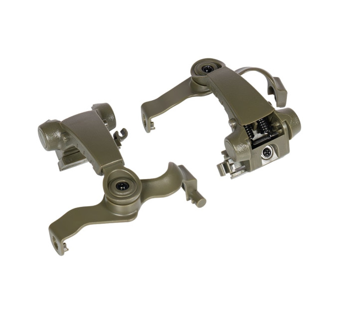 Активные защитные наушники Earmor M32X Plus (FG) Olive с гарнитурой и креплением на шлем