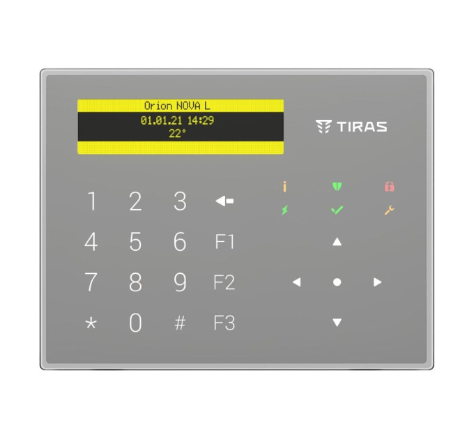 Клавиатура Tiras K-GLCD+ Grey с OLED-дисплеем и считывателем NFC/Mifare