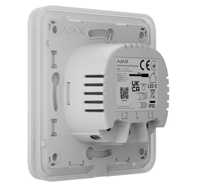Умный димерный выключатель света Ajax LightSwitch (Dimmer) White