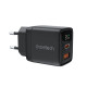Сетевое зарядное устройство для Choetech PD6052 PD35W GAN A+C Black Сетевое зарядное устройство для Choetech PD6052 PD35W GAN A+C Black