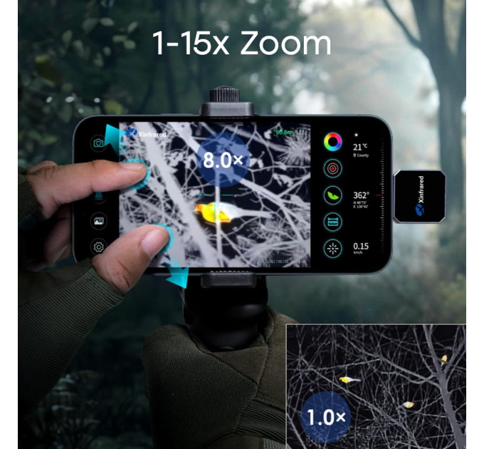 Тепловізор для смартфона на Android Xinfrared XH15 + тримач