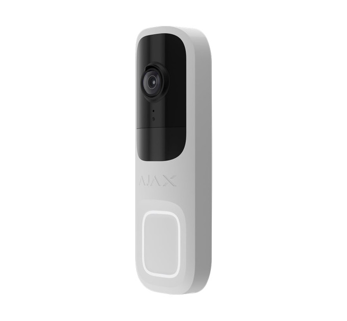 Відеодзвінок з WiFi 4Mp Ajax DoorBell White із вбудованим штучним інтелектом та ІЧ датчиком руху