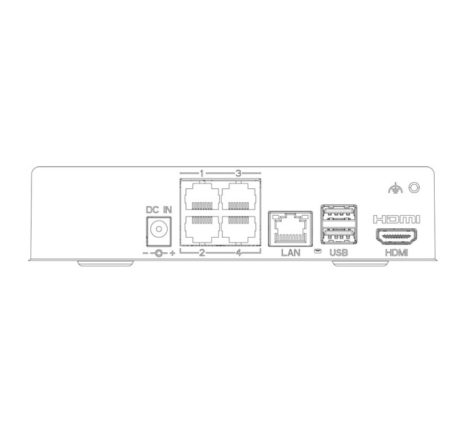 IP-відеореєстратор 4-канальний 8Mp TVT TD-3004H1-4P-A1L (40-64) з 4 портами PoE