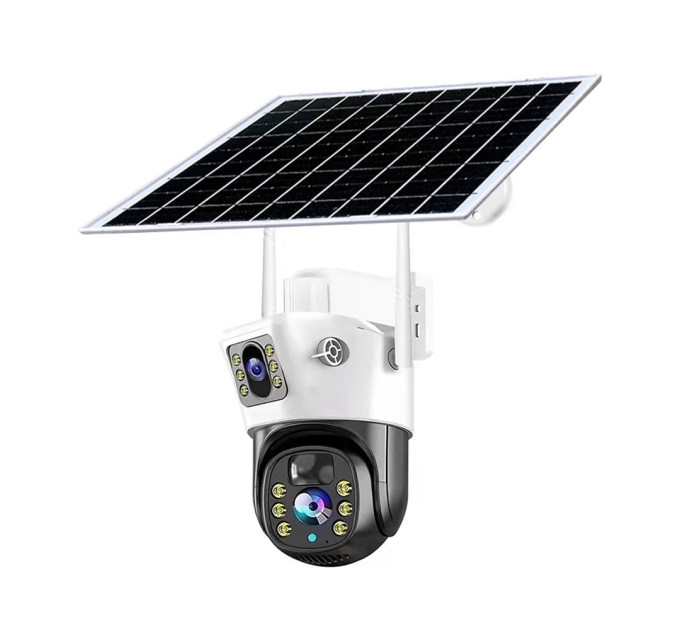 IP PTZ-відеокамера автономна з WiFi та сонячною панеллю 2Mp+2Mp Light Vision VLC-9192WIA/2C (Solar) White f=4mm, на акумуляторних батареях