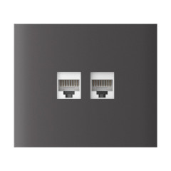 Фронтальна панель Ajax CenterCover (LAN) vertical grey/сіра для інтернет-розетки Outlet (LAN)