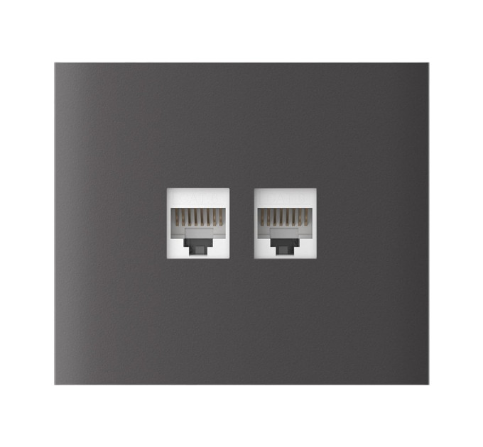 Фронтальная панель Ajax CenterCover (LAN) vertical grey/серая для интернет-розетки Outlet (LAN)