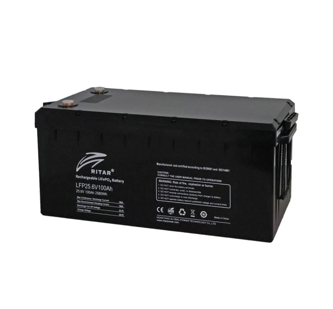 Аккумуляторная батарея литий-железо-фосфатная 25.6В 100А*ч Ritar LiFePO4 25.6V 100Ah 2560Wh Аккумуляторная батарея литий-железо-фосфатная 25.6В 100А*ч Ritar LiFePO4 25.6V 100Ah 2560Wh