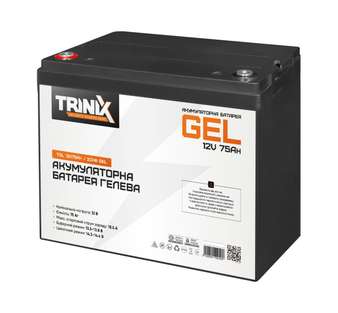 Аккумуляторная батарея гелевая 12В 75Ач Trinix TGL12V75Ah/20Hr GEL Аккумуляторная батарея гелевая 12В 75Ач Trinix TGL12V75Ah/20Hr GEL