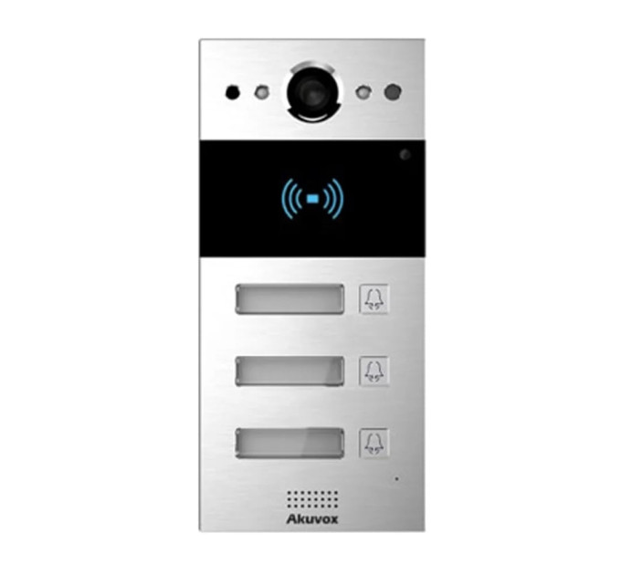 IP-видеопанель на 3 абонента 2Mp Akuvox R20B SIP со считывателем EM-Marine/Mifare/NFC IP-видеопанель на 3 абонента 2Mp Akuvox R20B SIP со считывателем EM-Marine/Mifare/NFC