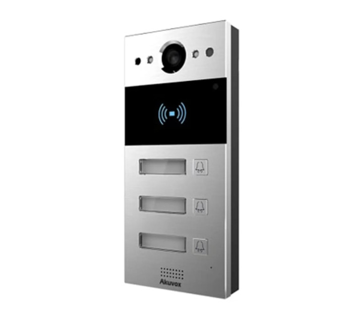 IP-видеопанель на 3 абонента 2Mp Akuvox R20B SIP со считывателем EM-Marine/Mifare/NFC