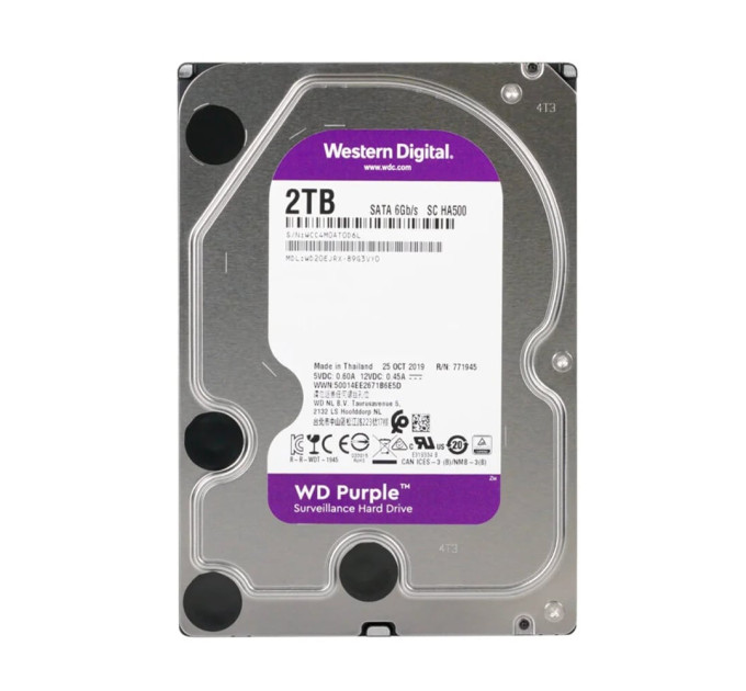 Жесткий диск 3.5" 2TB 64MB Western Digital Purple WD20EJRX