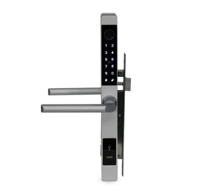 Замок биометрический автономный Trinix TRL-5105BTF Silver Left с Bluetooth, считывателем отпечатков пальцев и карт Mifare Замок биометрический автономный Trinix TRL-5105BTF Silver Left с Bluetooth, считывателем отпечатков пальцев и карт Mifare