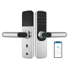 Замок биометрический автономный Trinix TRL-5204BTF Silver с Bluetooth, считывателем отпечатков пальцев и карт Mifare