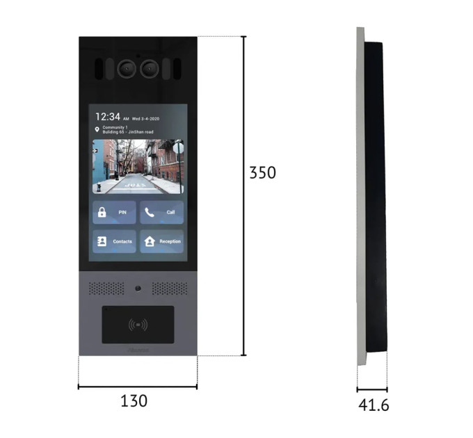 IP-відеопанель багатоабонентська 5Mp Akuvox X915S з екраном 8", розпізнаванням облич та зчитувачем EM-Marine / Mifare / NFC / BLE / QR