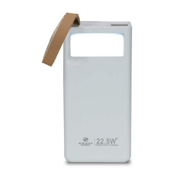 Повербанк 30000mAh Power Bank Kraft TPB-2330 White 22.5W QC3.0 LED-фонарь Повербанк 30000mAh Power Bank Kraft TPB-2330 White 22.5W QC3.0 LED-фонарь