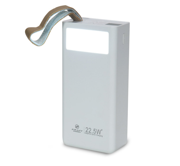 Повербанк 30000mAh Power Bank Kraft TPB-2330 White 22.5W QC3.0 LED-фонарь
