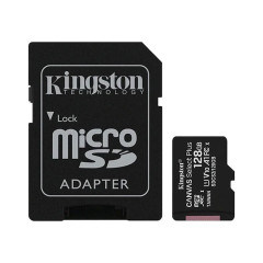 Карта памяти microSDXC 128GB Kingston Canvas Select Plus с SD-адаптером Class 10 UHS-I U1 V10 A1 (SDCS2/128GBSP) FullHD