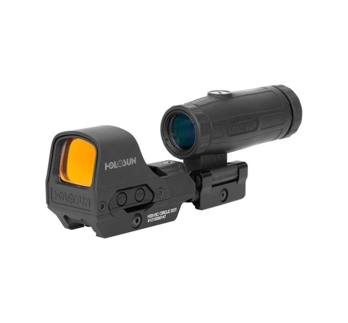 Коліматорний приціл Holosun HS510C 2MOA/65MOA red dot зі збільшувачем Holosun HM3X 3x Коліматорний приціл Holosun HS510C 2MOA/65MOA red dot зі збільшувачем Holosun HM3X 3x