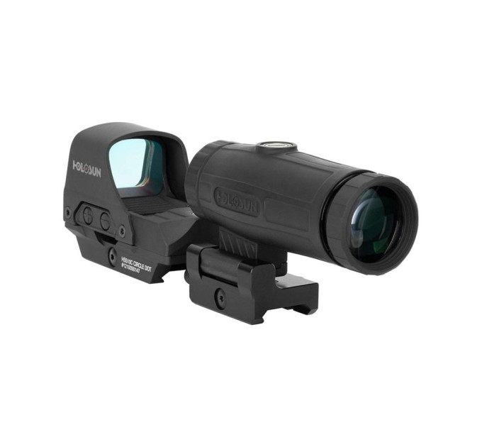 Коліматорний приціл Holosun HS510C 2MOA/65MOA red dot зі збільшувачем Holosun HM3X 3x