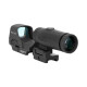 Коліматорний приціл Holosun HS510C 2MOA/65MOA red dot зі збільшувачем Holosun HM3X 3x