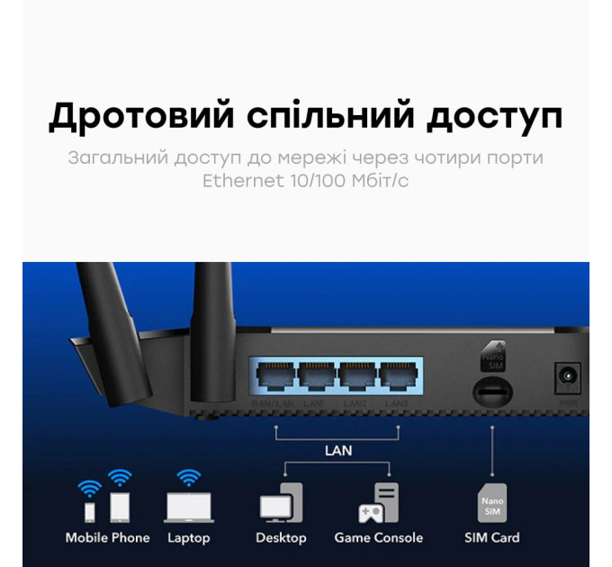 WiFi Mesh 4G LTE-маршрутизатор Cudy LT400 CAT4 N300