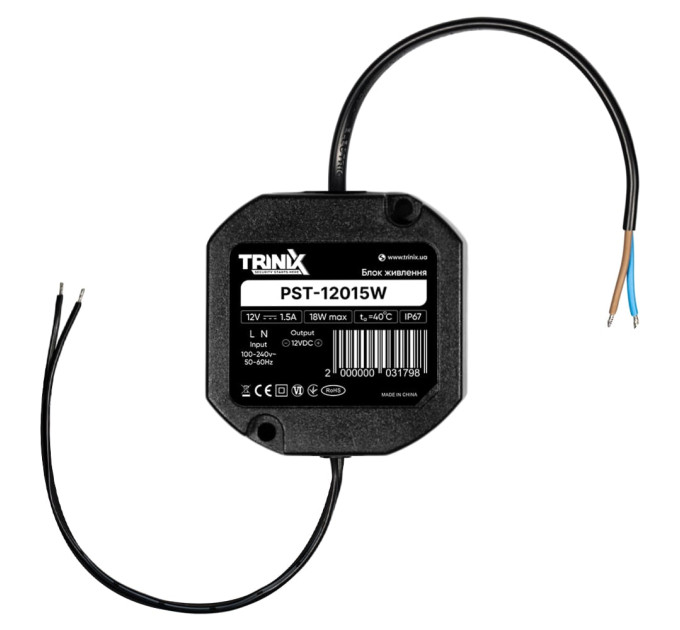 Блок живлення Trinix PST-12015W 12V/1.5A вологозахищений IP67