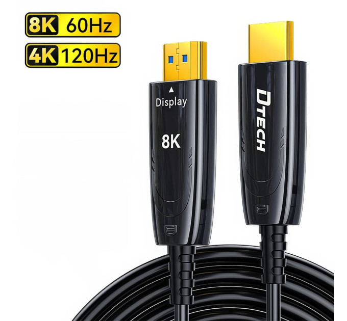 Кабель оптичний HDMI 2.1 100m Dtech DT-HOF8100