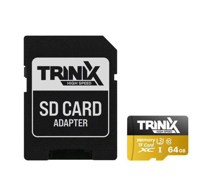 Карта пам’яті Trinix 64GB miсroSDXC з SD-адаптером U3 V30 A1