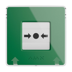 Бездротова кнопка для активації пожежної тривоги вручну Ajax ManualCallPoint Green Jeweller