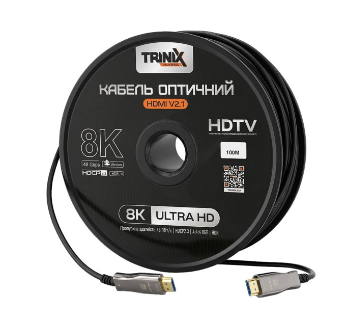 Кабель HDMI V2.1 оптичний Trinix 100м (AOC-HDMI8k-100m)