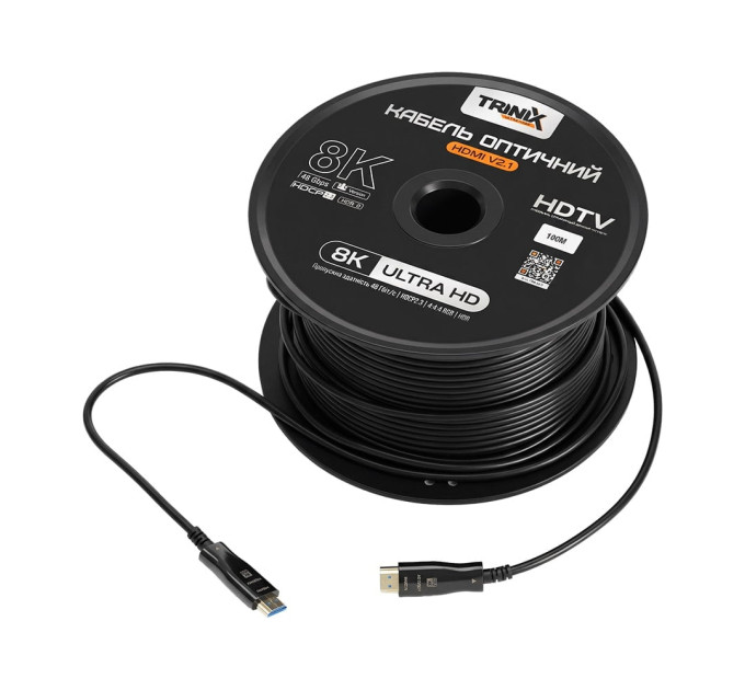 Кабель HDMI V2.1 оптичний Trinix 100м (AOC-HDMI8k-100m)
