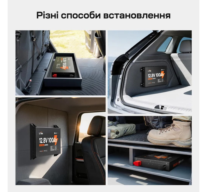 Акумуляторна батарея літій-залізо-фосфатна 12.8В 100А*год LiFePO4 LiTime Slim 12V100-100-SLIM-LTCP-4-SE100 ультратонка