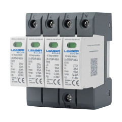 Обмежувач напруги Leader LA-SPD4P-40KA (3P+N) 275V AC під DIN-рейку Обмежувач напруги Leader LA-SPD4P-40KA (3P+N) 275V AC під DIN-рейку