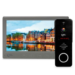 Комплект видеодомофона Light Vision: домофон 7" AMSTERDAM FHD Grey и видеопанель RIO FHD Black